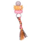 Играчка за кучета Flamingo TOY PUPPY TPR BUNTY RINGS TAUPE 20x5,7x5,7CM въже с гумени топчета